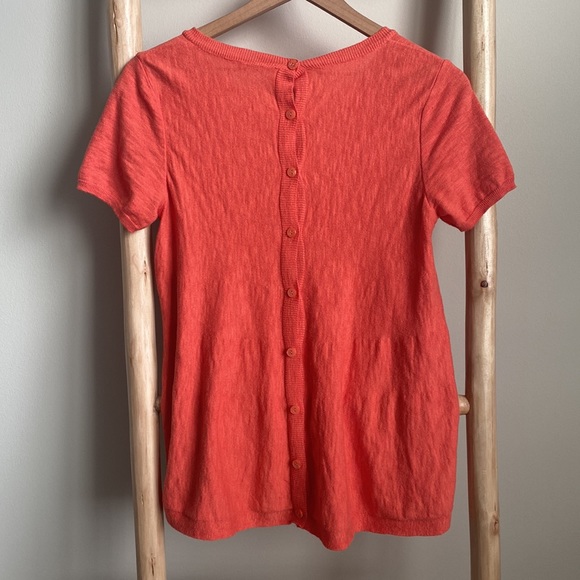 Anthropologie Moth Orange Button Back Knit Top - Picture 5 of 7